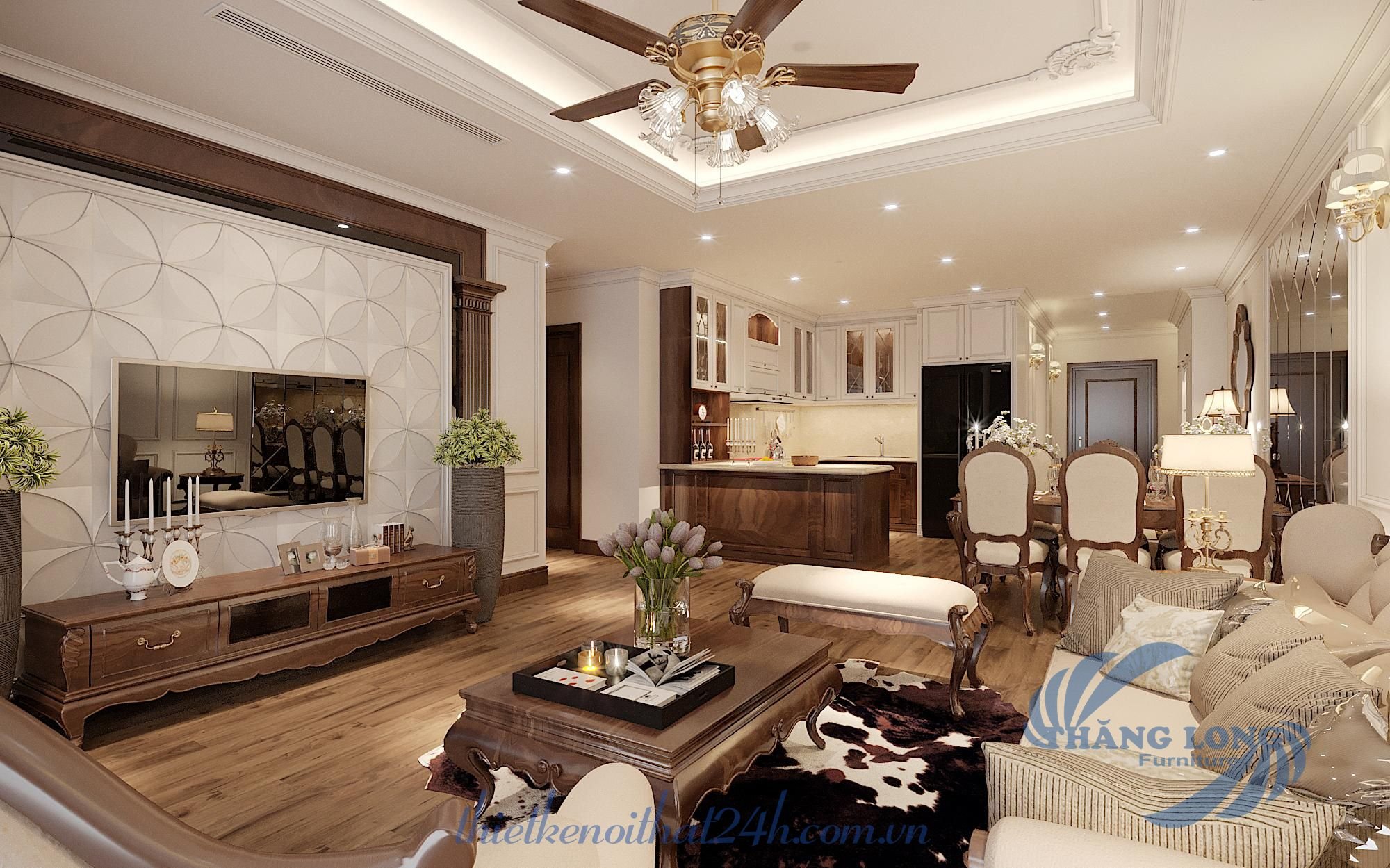 Thiết kế thi công căn hộ 142m2 Royal City, Nguyễn Trãi, Thanh Xuân, Hà Nội