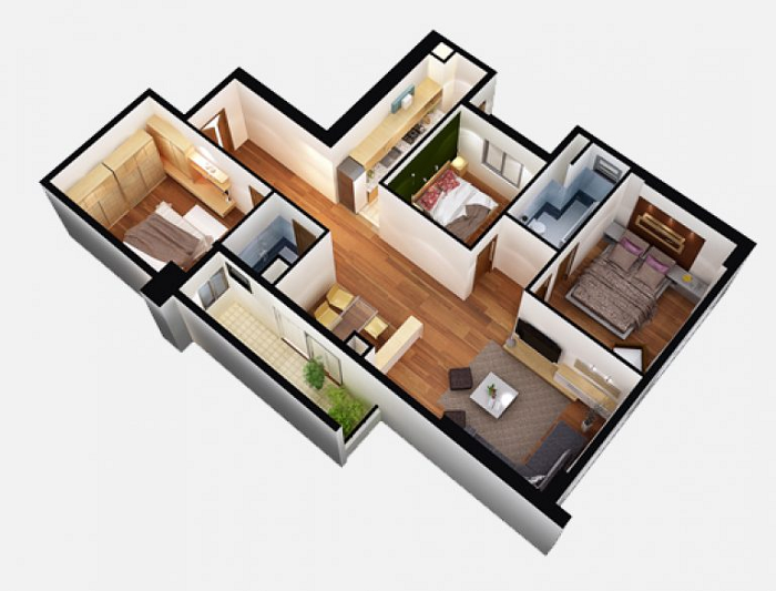 thiết kế nội thất chung cư 90m2 hot phân chia không gian hợp lý