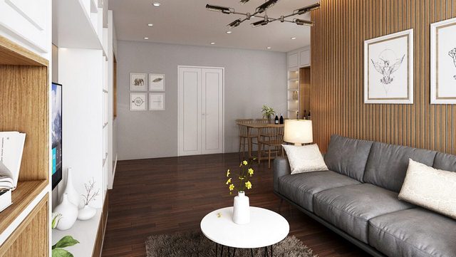 thiết kế nội thất chung cư 90m2 hot phòng khách