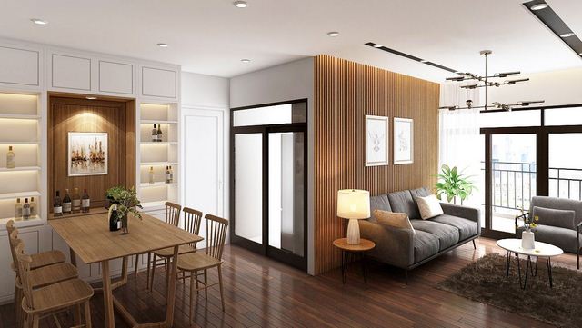 thiết kế nội thất chung cư 90m2 hot không gian phòng khách