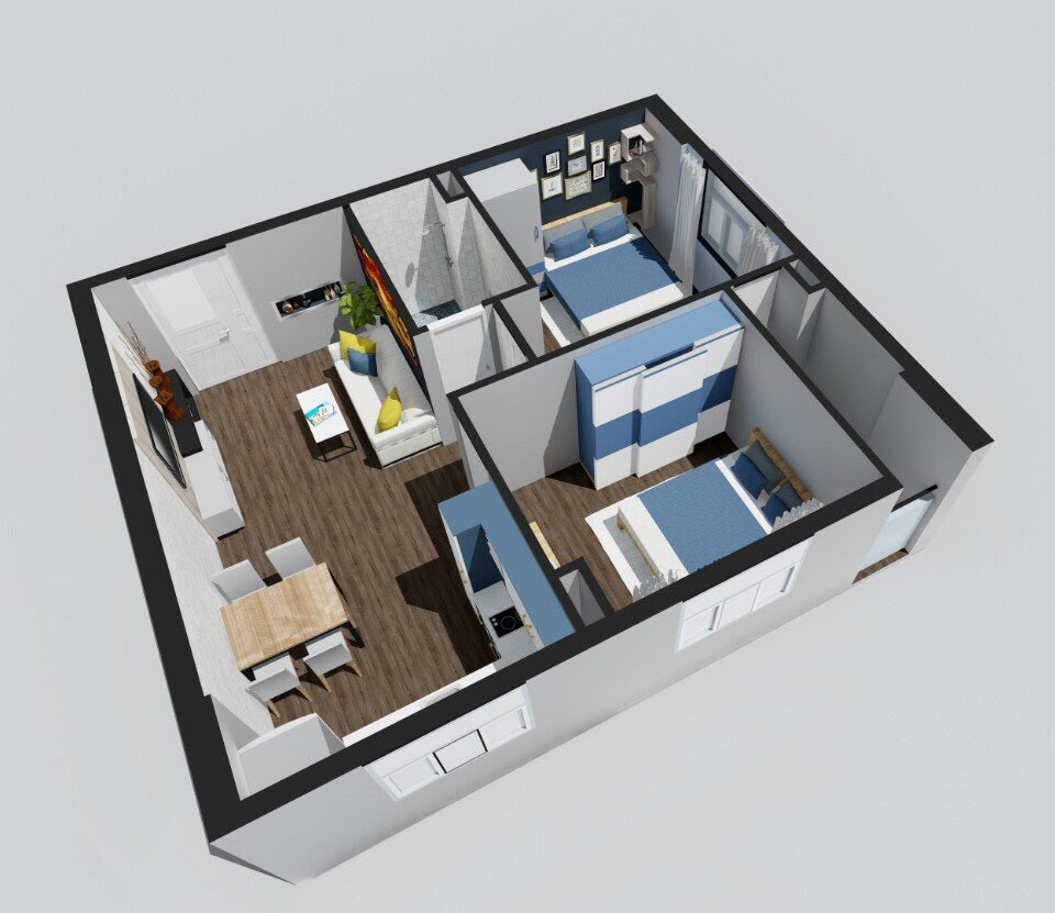 thiết kế nội thất chung cư 62m2