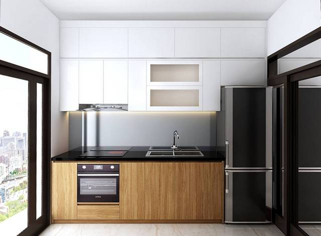 thiết kế nội thất chung cư 90m2 hot không gian bếp