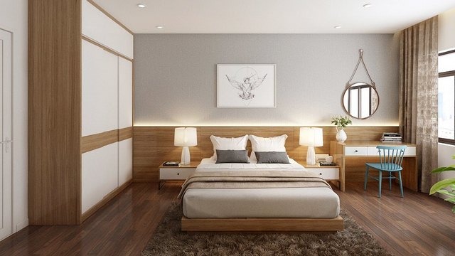 thiết kế nội thất chung cư 90m2 hot phòng ngủ vợ chồng