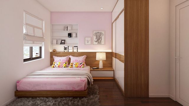 thiết kế nội thất chung cư 90m2 hot phòng ngủ con gái