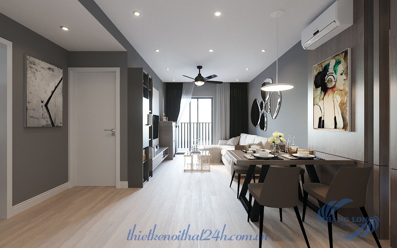 thiết kế nội thất chung cư 90m2 hot phong cách hiện đại
