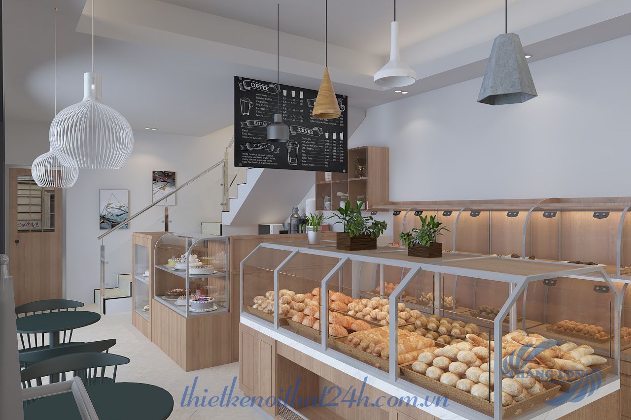 thiết kế nội thất cửa hàng bán bánh mì