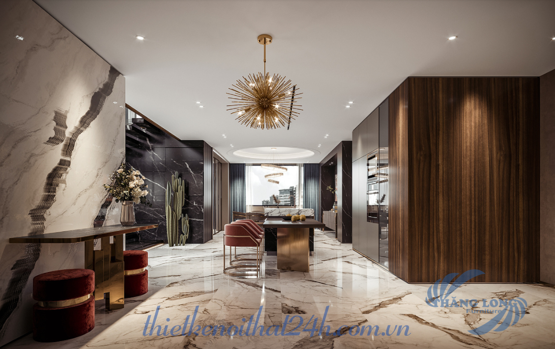 thiết kế nội thất chung cư 90m2 hot phong cách luxury
