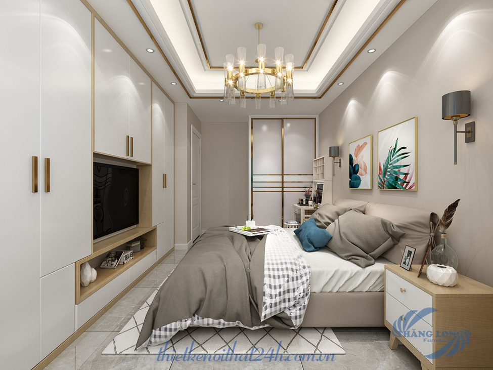 Thiết kế nội thất căn hộ 65m2 2 phòng ngủ