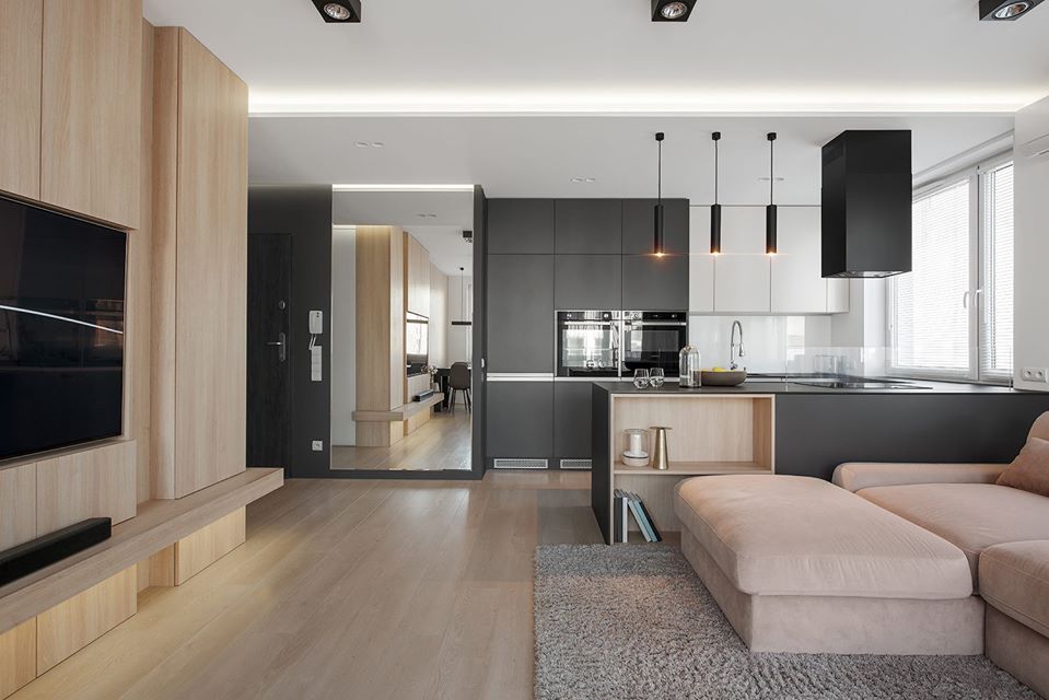 Kết hợp các phong cách khác nhau trong thiết kế nội thất căn hộ chung cư 2 ngủ