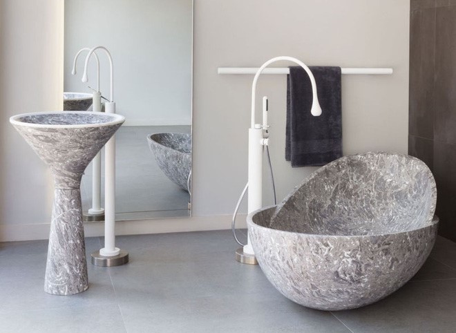 Vật dụng đá cẩm thạch cho phòng tắm thêm hiện đại và sang trọng